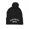 Football Mom Embroidered Pom-Pom Knit Cap